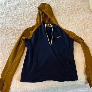 Navy and Mustard Hooded Pullover